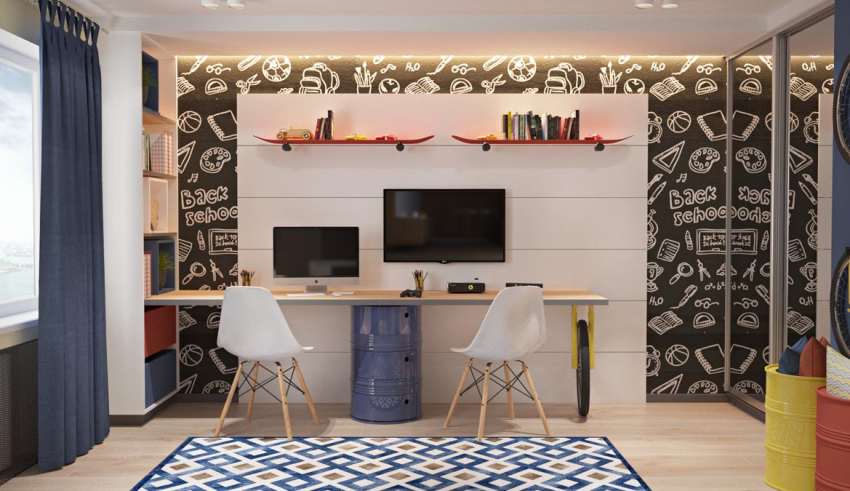 طراحی فضای مطالعه اتاق کودک