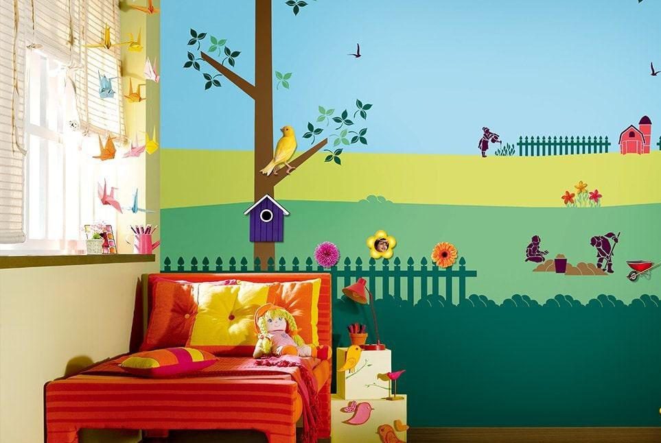 اتاق کودک با نقاشی دیواری