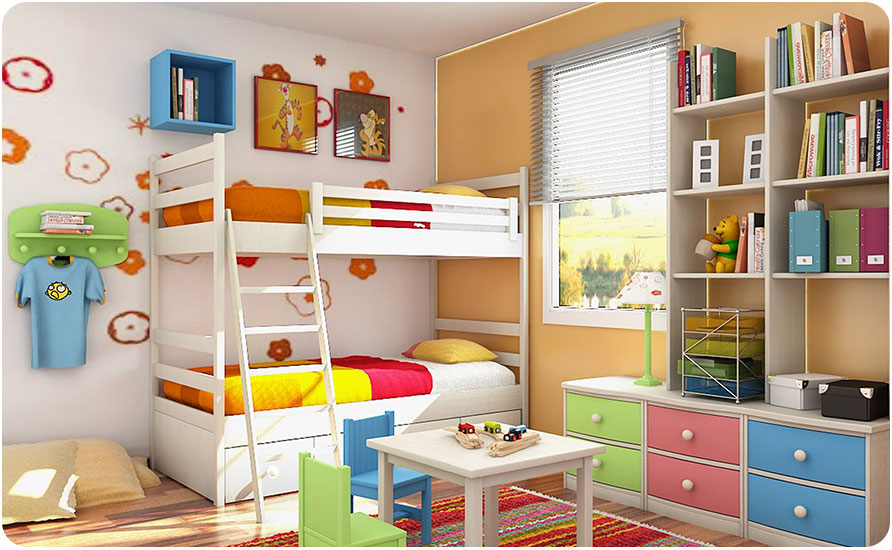 دراور و کشوهای نظم بندی شده در اتاق کودک