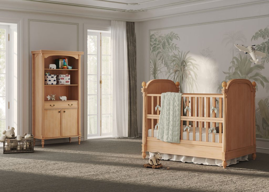 تخت نوزاد جنس چوب طبیعی