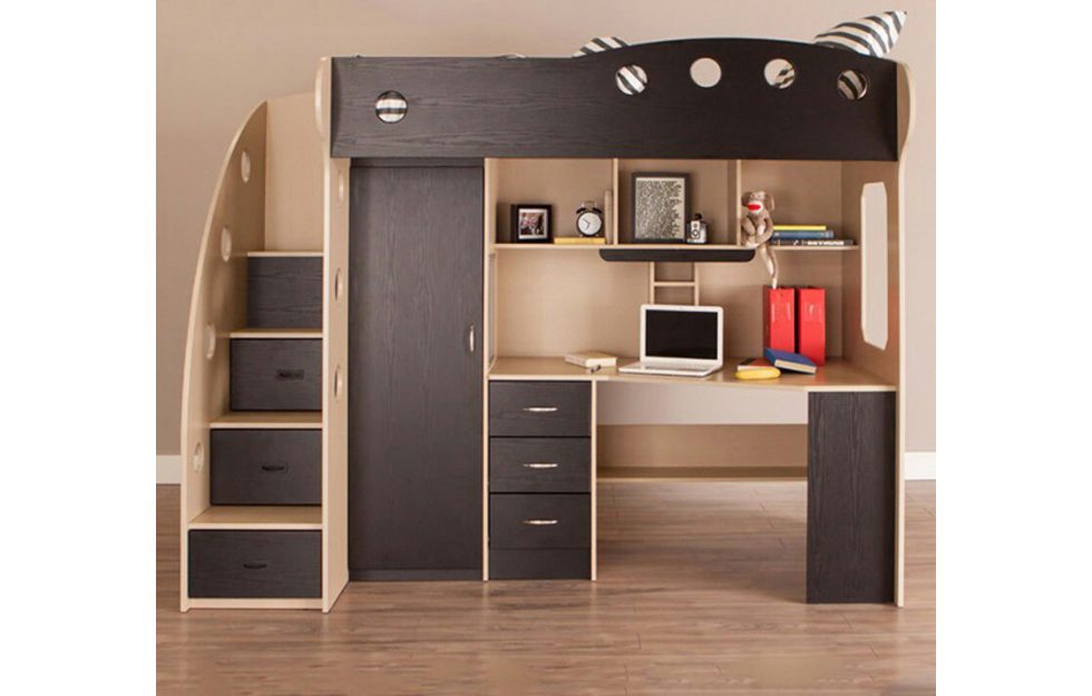 تخت دو طبقه و میز تحریر برای اتاق کودک تخت دو طبقه و میز تحریر کودک نوجوان