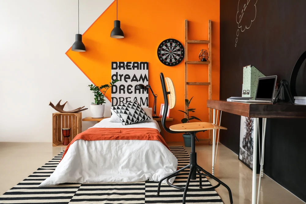 رنگ نارنجی اتاق دخترانه