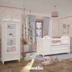 سرویس اتاق خواب نوزاد و سیسمونی سفید ام دی اف