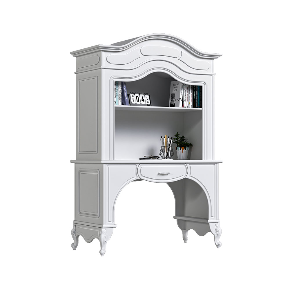 کتابخانه با میز تحریر تماما ام دی اف با طراحی شلف طبقاتی