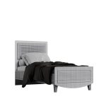 تخت خواب نوجوان سایز 80*180 سرویس مدل نیو راشل یک نفره طوسی اسپرت دخترانه و پسرانه