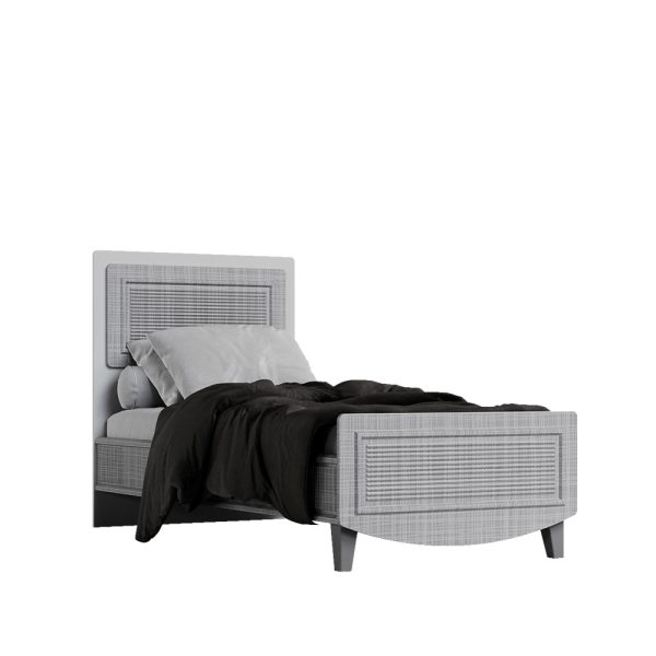 تخت خواب نوجوان سایز 80*180 سرویس مدل نیو راشل یک نفره طوسی اسپرت دخترانه و پسرانه