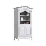 کتابخانه کلاسیک سفید ام دی اف با طراحی سه طبقه مجزا و دو کمد