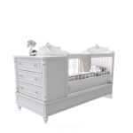 تخت چند منظوره کودک سرویس سیسمونی و کودک سفید کلاسیک