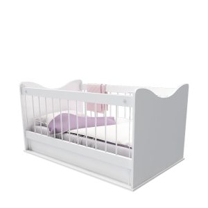 ننو و تخت نوزادی سفید و سیسمونی جنس ام دی اف روکش دار