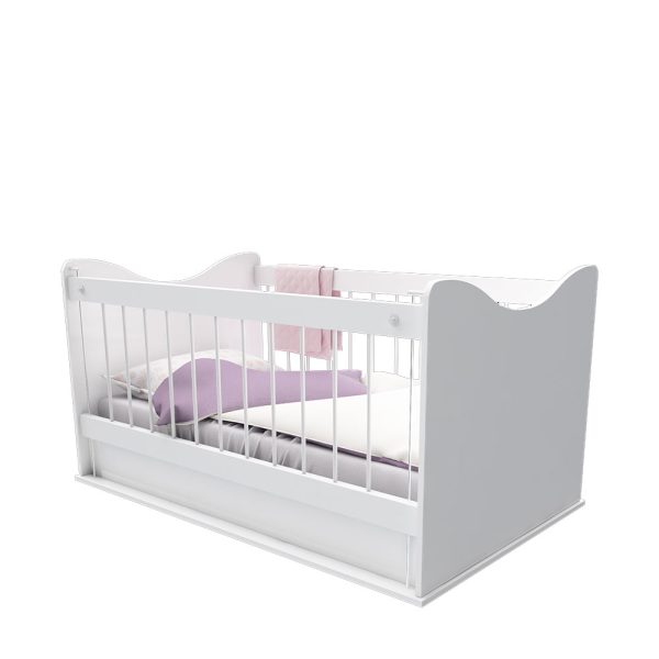 ننو و تخت نوزادی سفید و سیسمونی جنس ام دی اف روکش دار