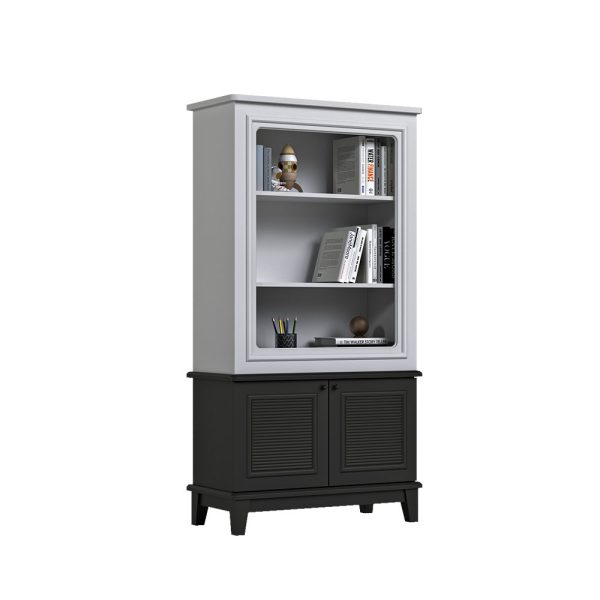 کتابخانه اتاق خواب با شلف و کمد مجزا با طراحی ظریف و شیک