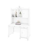 میز تحریر دخترانه سفید و میز کامپیوتر با کتابخانه سفید