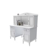 میزتحریر دخترانه و میز کامپیوتر با کتابخانه سفید دخترانه صورتی سفید