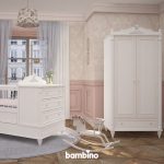 تخت و کمد سیسمونی نوزاد سفید کلاسیک شیک