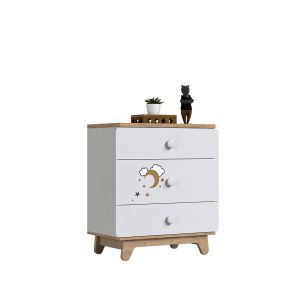 دراور سه کشو با طرح ماه و ستاره مناسب اتاق کودک