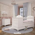 سرویس اتاق خواب نوزاد و سیسمونی سفید کلاسیک