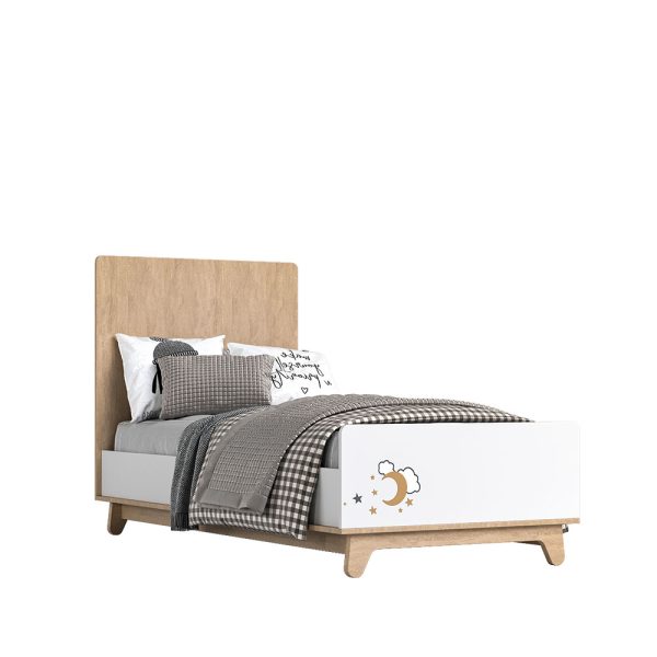 سرویس تخت کودک و نوجوان یک نفره با طرح کودکانه ماه و ستاره