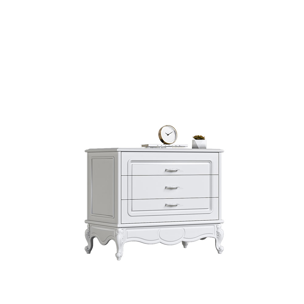 دراور جدید سه کشو سفید پایه دار