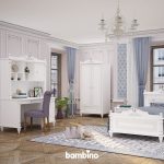 میز تحریر دخترانه سفید با کتابخانه سرویس یک نفره مدل ونیز - تصویر 2