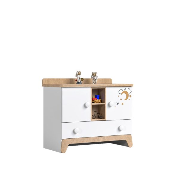 صندوق و دراور تخت خواب کودک سه کشو اتاق کودک و نوجوان طرح دار