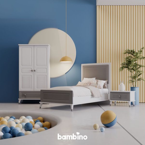 تخت یک نفره بزرگسال و نوجوان سایز 100 و 120 و کمد دو درب