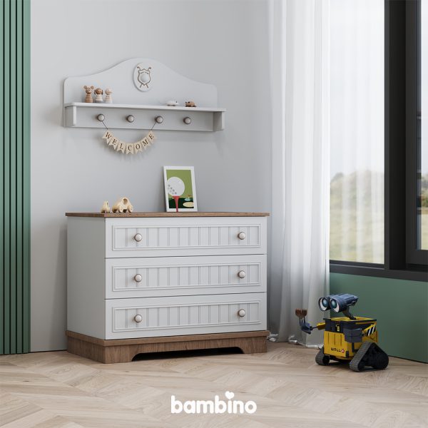 شلف دیواری و دراور ام دی اف اتاق کودک