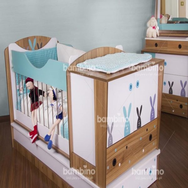 تخت چهارمنظوره سرویس سیسمونی و نوزاد مدل رابیت - تصویر 1