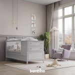 تخت خواب نوزاد دخترانه مناسب سیسمونی قابل تبدیل به تخت نوجوان