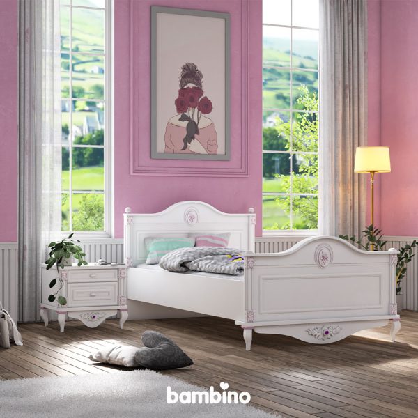 تخت دخترانه بزرگسال یک نفره سایز 100