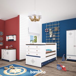 سرویس خواب کامل سیسمونی نوزاد پسرانه طرح کاپیتان