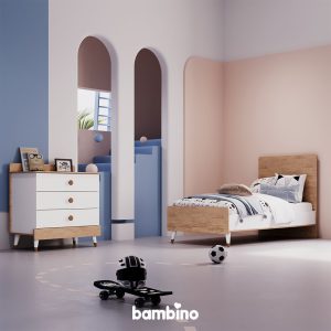 سرویس نوجوان با تخت و صندوق ساده و مدرن