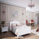 تخت خواب سفید 100*200 سرویس یک نفره رومانتیک - تصویر 2