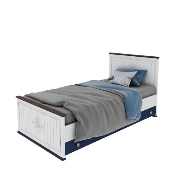 تخت خواب پسرانه 120*200 سرویس یک نفره مدل کاپیتان - تخت یک نفره پسرانه