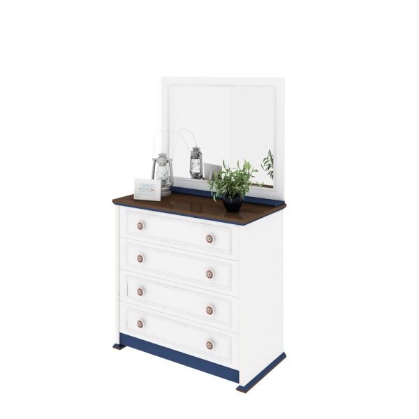 ست دراور لباس چهارکشو جادار و باکیفیت و قاب آینه دراور سفید