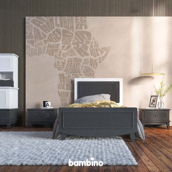 تخت خواب یک نفره در دو سایز 100 و 120 تک رنگ حنس ام دی اف