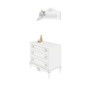 دراور سه کشو و شلف دیواری اتاق نوزاد - دراور اتاق کودک و نوزاد