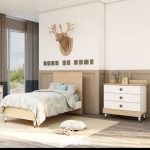 تخت کودک و توجوان به همراه دراور و صنذوق سه کشو