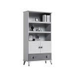 کتابخانه سفید طوسی اتاق جوان و یک نفره طوسی رنگ