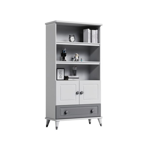 کتابخانه سفید طوسی اتاق جوان و یک نفره طوسی رنگ