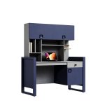 میز تحریر پسرانه شیک سورمه ای به همراه کتابخانه مناسب دانش آموزان