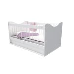 ننو و تخت خواب سفید نوزادی استاندارد مناسب سیسمونی