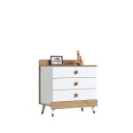 صندوق و دراور سفید قهوه ای سه کشو کاربردی اتاق کودک و نوجوان