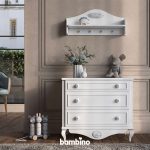 شلف و آویز دیواری و دراور سه کشو اتاق کودک