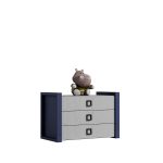 جدیدترین صندوق سه کشو و دراور تخت پسرانه سرویس نوجوان و اتاق یک نفره سورمه ای