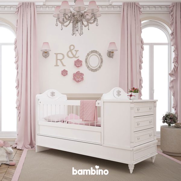 تخت نوزاد و نوجوان چهار منظوره سیسمونی نوزاد رومانتیک - تصویر 2