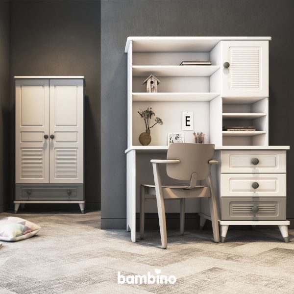 میز تحریر با کتابخانه سرویس یک نفره مدل آرسین - تصویر 3