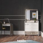 دراور چهار کشو و قاب آینه سرویس اتاق نوزاد، کودک و نوجوان