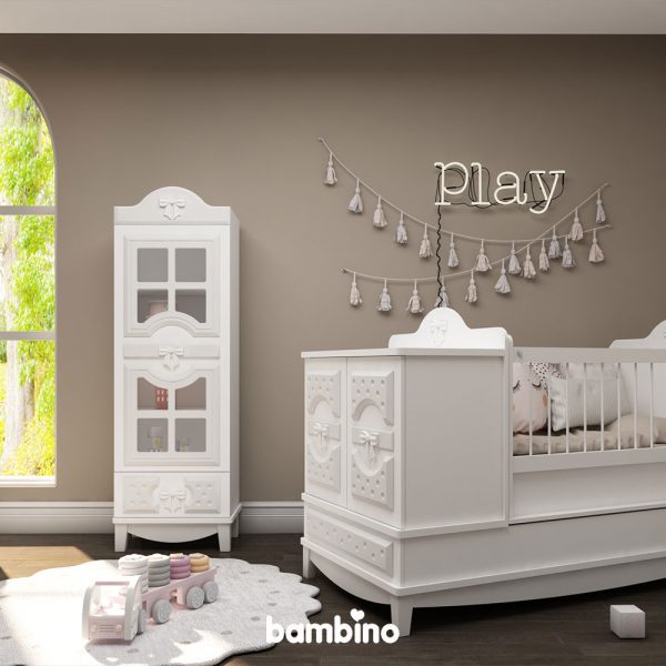 ویترین فانتزی سفید مخصوص سیسمونی