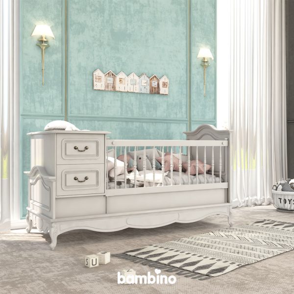 تخت نوزاد نوجوان شو دو صندوق سرویس نوزاد مدل رویال - تصویر 3