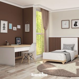 تخت نوجوان و کودک سایز 80 و میز تحریر کودکانه